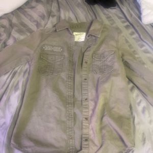 Green army button up